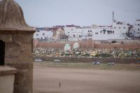 Friedhof von Salé mit zwei Marabuts.