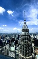 Ausblick von den Petronas Towers auf Kuala Lumpur