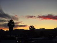 Sonnenuntergang am Hotel