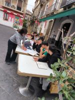 Sizilien. Catania. Schule heute draußen