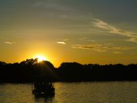 128 Sonnenuntergang am Okavango