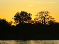 129 Sonnenuntergang am Okavango