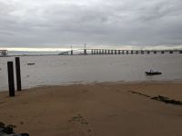 Blick auf die Saint-Nazaire Brücke über die Loiremündung, eine von Europas größten Hängebrücken.jpg