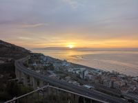 Blick aus dem Hotelfenster, Sonnenaufgang
