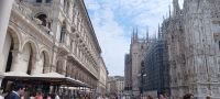 Blick vom Domplatz in die Einkaufsstraße