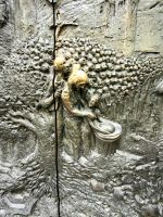 Detail der Tür der St. Nikolaus Kathedrale in Ljubljana