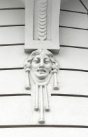 Jugendstilelement an einem Haus in Ljubljana