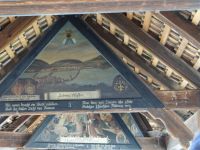 Eine alte Darstellung von Luzern auf der Kapellbrücke