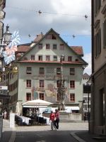 Luzern, der Kornmarkt mit dem ältesten Brunnen der Stadt