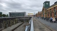das alte Pumpenhaus am Trockendock der Titanic