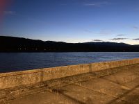 Abendstimmung auf dem Rhône vor Schleuse