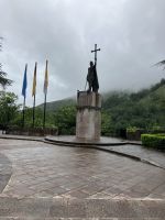 Spanien, Covadonga, Statue von Don Pelayo