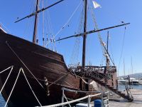 Spanien, Baiona, La Pinta, eines der 3 Schiffe von Kolumbus