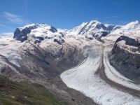 Monte-Rosa-Massiv mit Dufourspitze und Grenzgletscher, Gornergrat, Schweiz