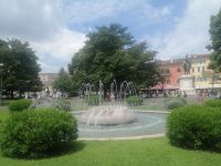 Ausflug nach Verona, Springbrunnen auf dem Piazza Bra