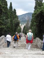 steiler Abstieg von der Kapelle in Polenca