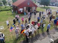 Schleuse Forsvik - die älteste Schleuse (Bj. 1813) des Kanals mit singenden Senioren