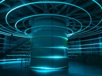 Lichtinstallation, Atomium, Brüssel, Belgien (2)