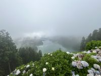 Blick auf die Seen Lagoa Azul und Lagoa Verde