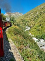 Fahrt mit der Furka-Dampfbahn von Realp nach Oberwald...