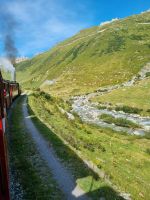 Fahrt mit der Furka-Dampfbahn von Realp nach Oberwald...