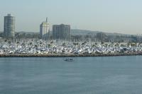 Blick auf den Hafen von Long Beach