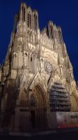 Kathedrale von Reims am Abend