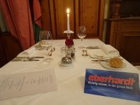 Sils im Engadin, Tafel in unserem Hotel Edelweiss...