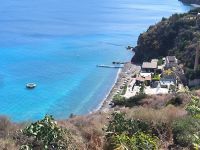 Lipari Blick auf alte Bimssteinwerke