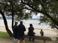 Spanien, Galicien, Nachmittags-Spaziergang am Strand von Poio