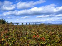 Confederation Bridge auf Prinz Edward Island, Foto von Neubraunschweig aus 