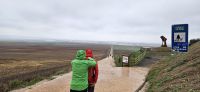 Regen setzt ein unterwegs