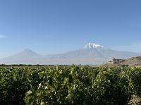 Großer und kleiner Ararat mit Kloster Khor Virap