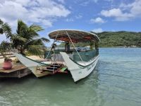 Taha´a - unser Boot von der Perlenfarm zum Motu Mahana