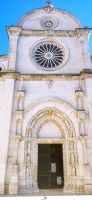3-86 Sibenik, Westportal der Kathedrale