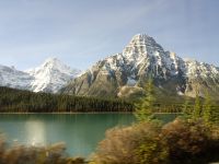 White Pyramide und Mount Mount Chephren am Waterfowl Lake - Yoho Nationalpark, Kanada
