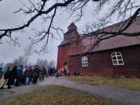 Freilichtmuseum Skansen - Seglora Kirche (Warten auf das Lucia-Konzert...)