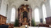 Das Innere der Pfarrkirche St. Gallus in Bregenz. (Reise: Silvester am Bodensee)