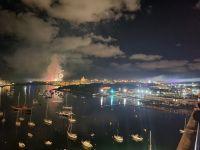 Silvesterfeuerwerk über Valletta/Blick vom The Waterfront Hotel/Sliema/Malta