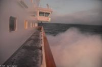 Hurtigruten MS Kong Harald plötzlich im Sturm