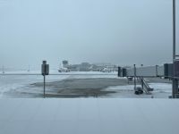 Flughafen Dresden bei Schnee