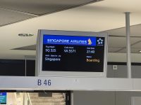 1. Tag: Boarding in Frankfurt für den Flug nach Singapur