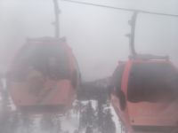 Ruka. Gondeln im Nebel