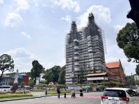 Kathedrale verhüllt in Ho Chi Minh Stadt