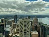 21. Tag: Aussicht vom Sydney Tower Eye in Richtung Harbour Bridge