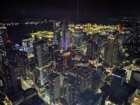 486. Abendessen im Orbit (Drehrestaurant Aussichtsturm), Auckland, Neuseeland