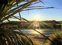 Die Sonne geht im Tongariro Nationalpark auf