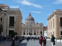 Der Petersplatz, Petersdom. Via di Conciliazione, Rom. Foto:. Anette Rietz