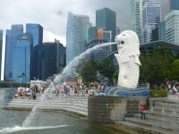 Singapur, der Merlion ist das neue Symbol der Stadt.