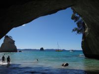 Cathedral Cove, Blick auf den Pazifik